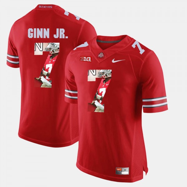 Ohio State Buckeyes Ted Ginn Jr. Men's #7 Scarlet Pictorial Fashion College Football Jersey 2404DXNW2